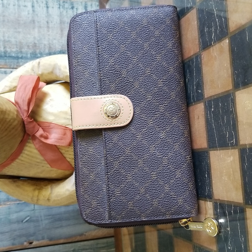 RIONI Signature ST-W006 Brown Button Zip Wallet